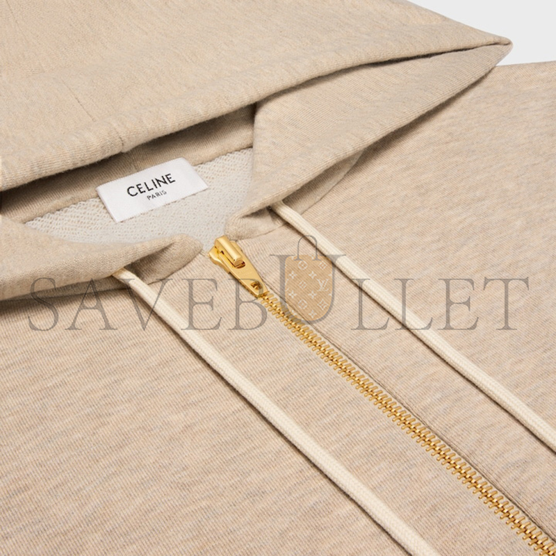 CELINE ZIPPED BLASON HOODIE IN CASHMERE COTTON RY0FL450I.FYX9